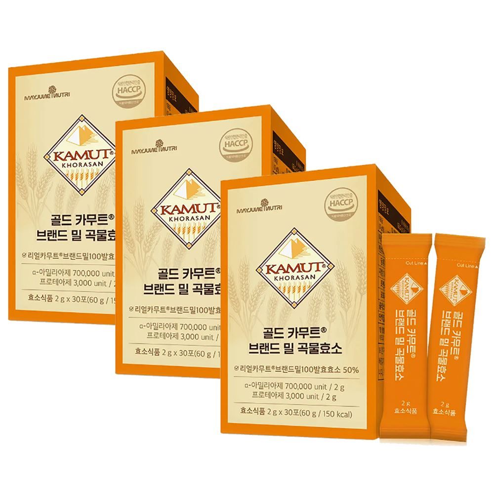 <font color=#C72700>가벼운 하루습관~</font>골드 카무트® 브랜드 밀 곡물효소 3박스